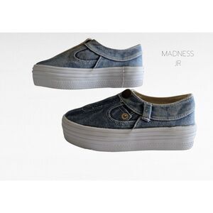 Madness Jr kids platform denim "jean" shoe/sneaker   Unisex Sz 11.5
